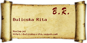 Bulicska Rita névjegykártya